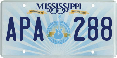 MS license plate APA288