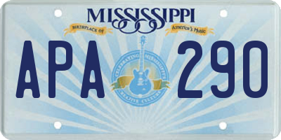 MS license plate APA290