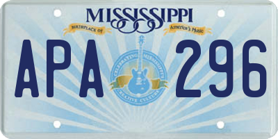 MS license plate APA296