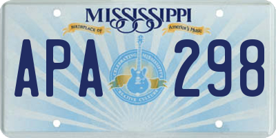 MS license plate APA298