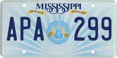MS license plate APA299