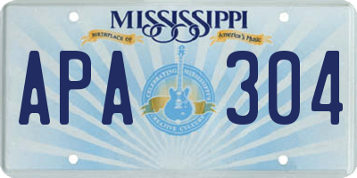 MS license plate APA304