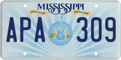 MS license plate APA309
