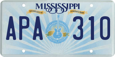 MS license plate APA310