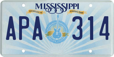 MS license plate APA314