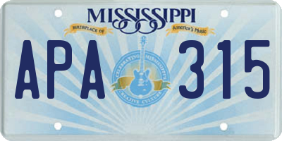 MS license plate APA315
