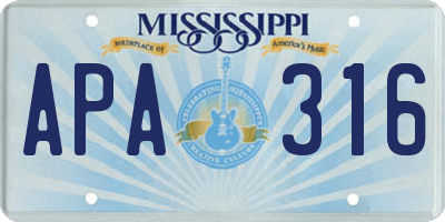MS license plate APA316