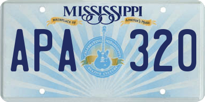 MS license plate APA320