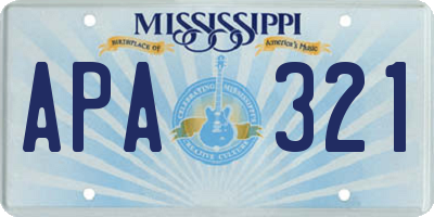 MS license plate APA321