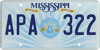 MS license plate APA322