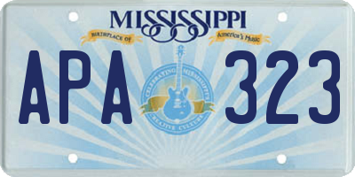 MS license plate APA323
