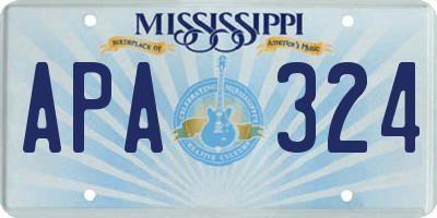 MS license plate APA324