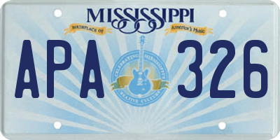 MS license plate APA326