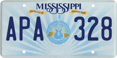 MS license plate APA328