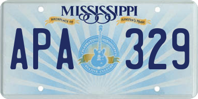 MS license plate APA329