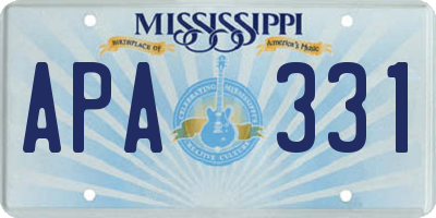 MS license plate APA331