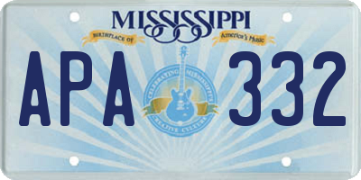 MS license plate APA332