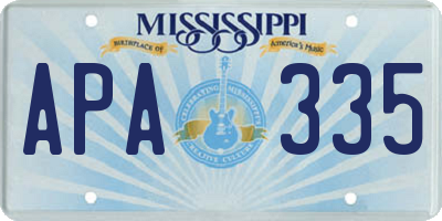 MS license plate APA335
