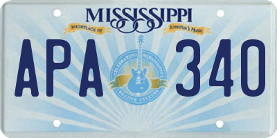 MS license plate APA340