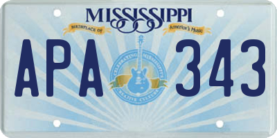 MS license plate APA343