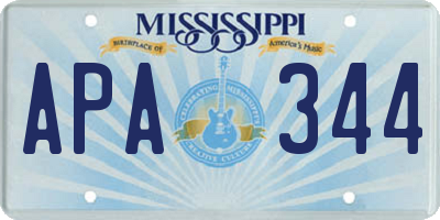 MS license plate APA344