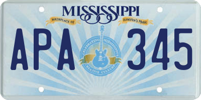 MS license plate APA345