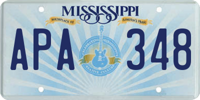 MS license plate APA348