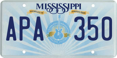 MS license plate APA350