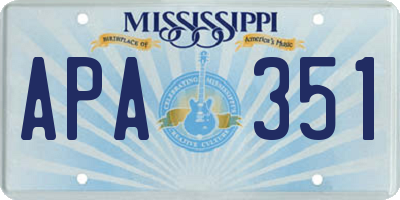 MS license plate APA351