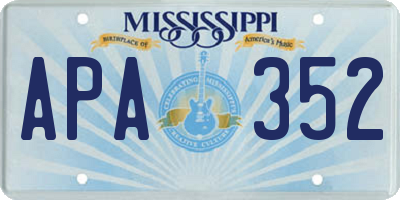 MS license plate APA352