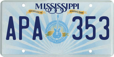MS license plate APA353