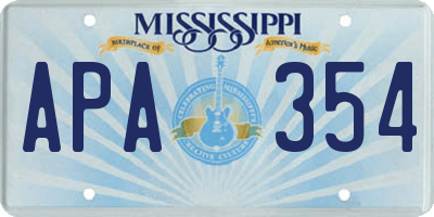 MS license plate APA354
