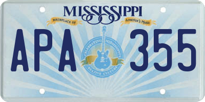 MS license plate APA355