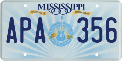 MS license plate APA356
