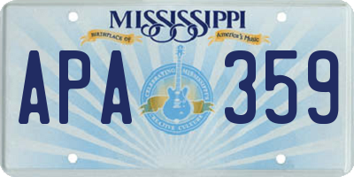 MS license plate APA359