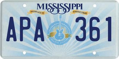 MS license plate APA361
