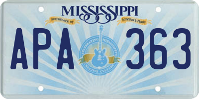 MS license plate APA363