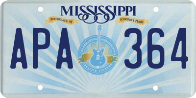 MS license plate APA364