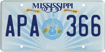 MS license plate APA366