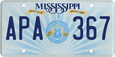 MS license plate APA367