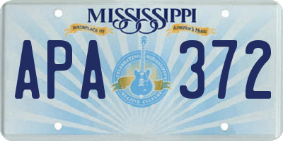 MS license plate APA372