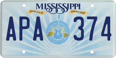 MS license plate APA374