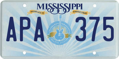 MS license plate APA375