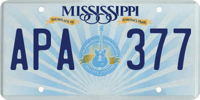 MS license plate APA377