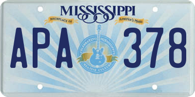MS license plate APA378
