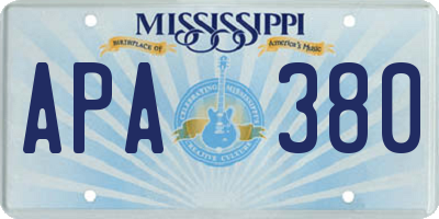 MS license plate APA380