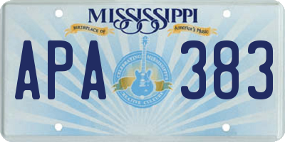 MS license plate APA383