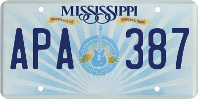 MS license plate APA387