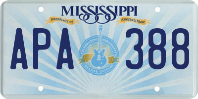 MS license plate APA388