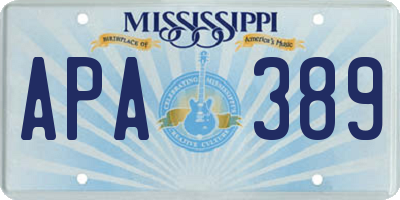 MS license plate APA389
